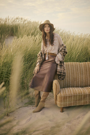 Cream - 10614242 - Skirt