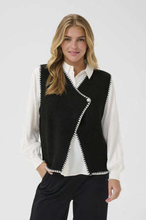 Cream - 10614304 - Knit Vest