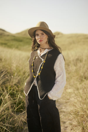 Cream - 10614304 - Knit Vest