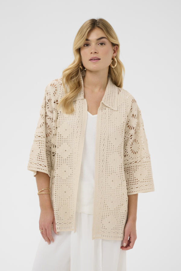 Cream - 10615019 - Knitted Top