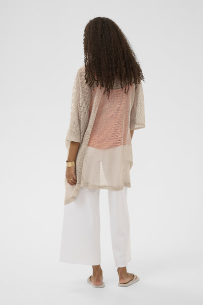 Cream - 10615048 - Knitted Cardigan