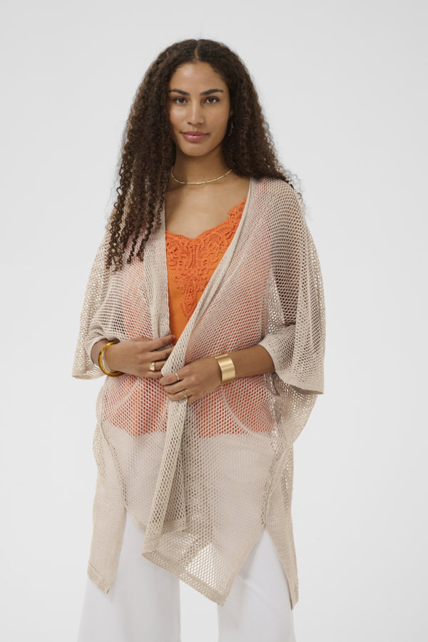 Cream - 10615048 - Knitted Cardigan