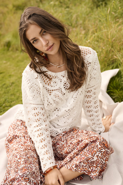 Cream - 10615094 - Knitted Slipover