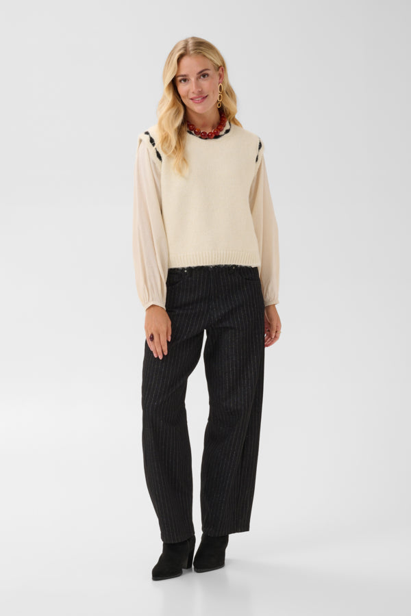 Cream - 615525 - Knitted Slipover