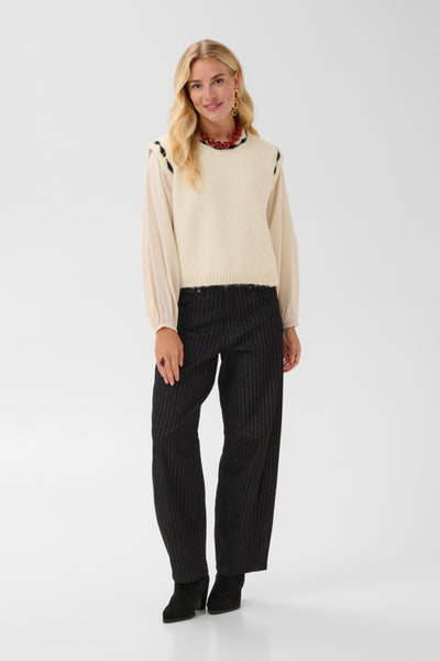 Cream - 615525 - Knitted Slipover